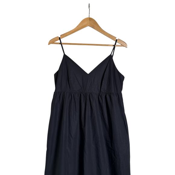 Quince Organic Cotton Smocked Midi Dress Women’s Black Size Small NWT - Picture 4 of 9